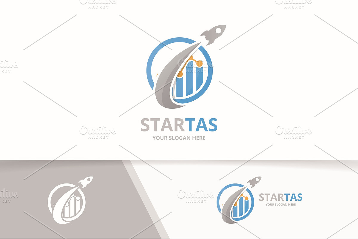 Vector graph and rocket logo   in Logo Templates - product preview 8