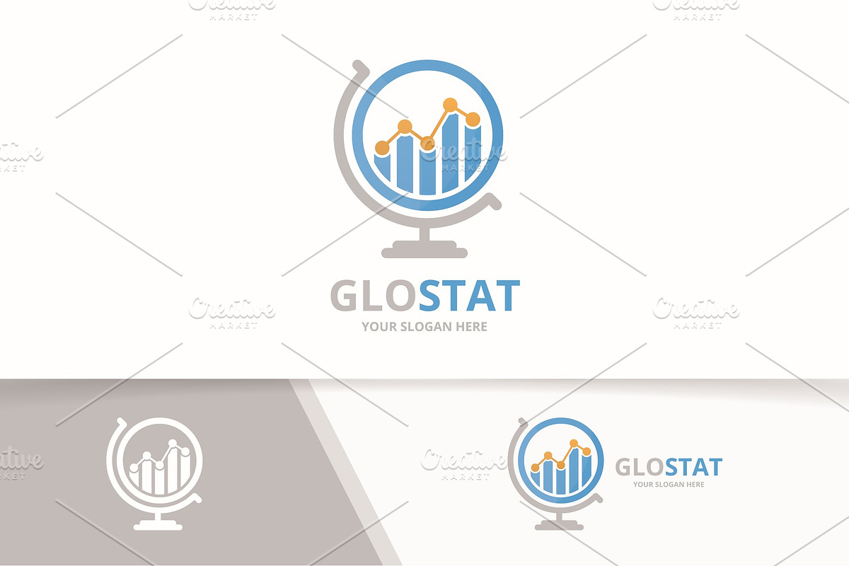 Vector graph and globe logo   in Logo Templates - product preview 8