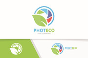 Vector camera shutter and leaf logo 
