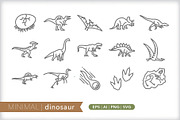 Minimal dinosaur icons