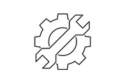 Cogwheel with wrench icon