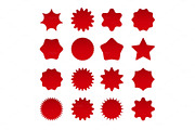 Price red star burst shapes