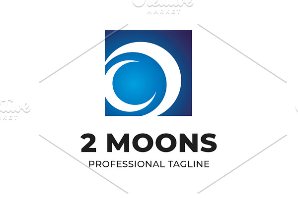 2 Moons Logo Template