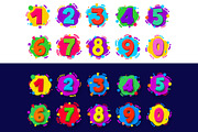 Colored cartoon numbers. 