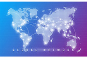 Global network, worldwide communication and connections, interna