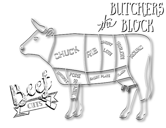 Beef Butcher Cuts Set 1 in Illustrations - product preview 4
