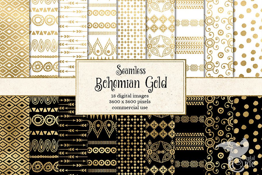 Bohemian Gold Digital Paper