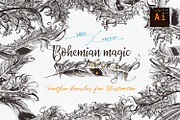 Bohemian magic. Illustrator brushes