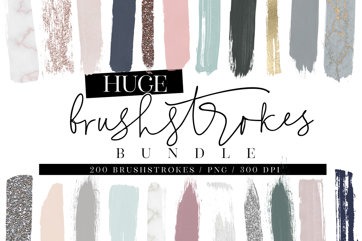 200 Watercolor Brushstrokes BUNDLE in Illustrations - product preview 8