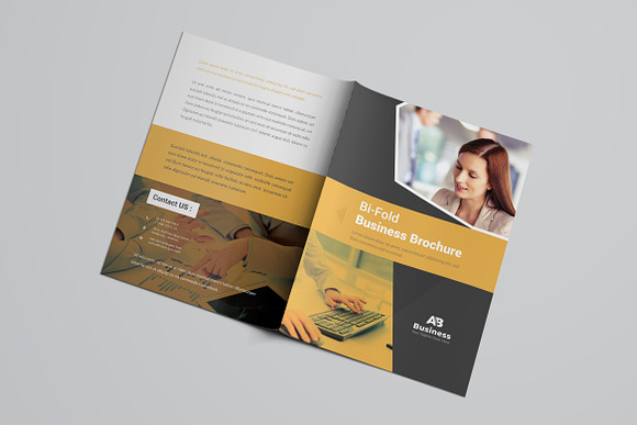 Yellow and Black Bifold Brochure in Brochure Templates - product preview 5
