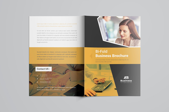 Yellow and Black Bifold Brochure in Brochure Templates - product preview 7