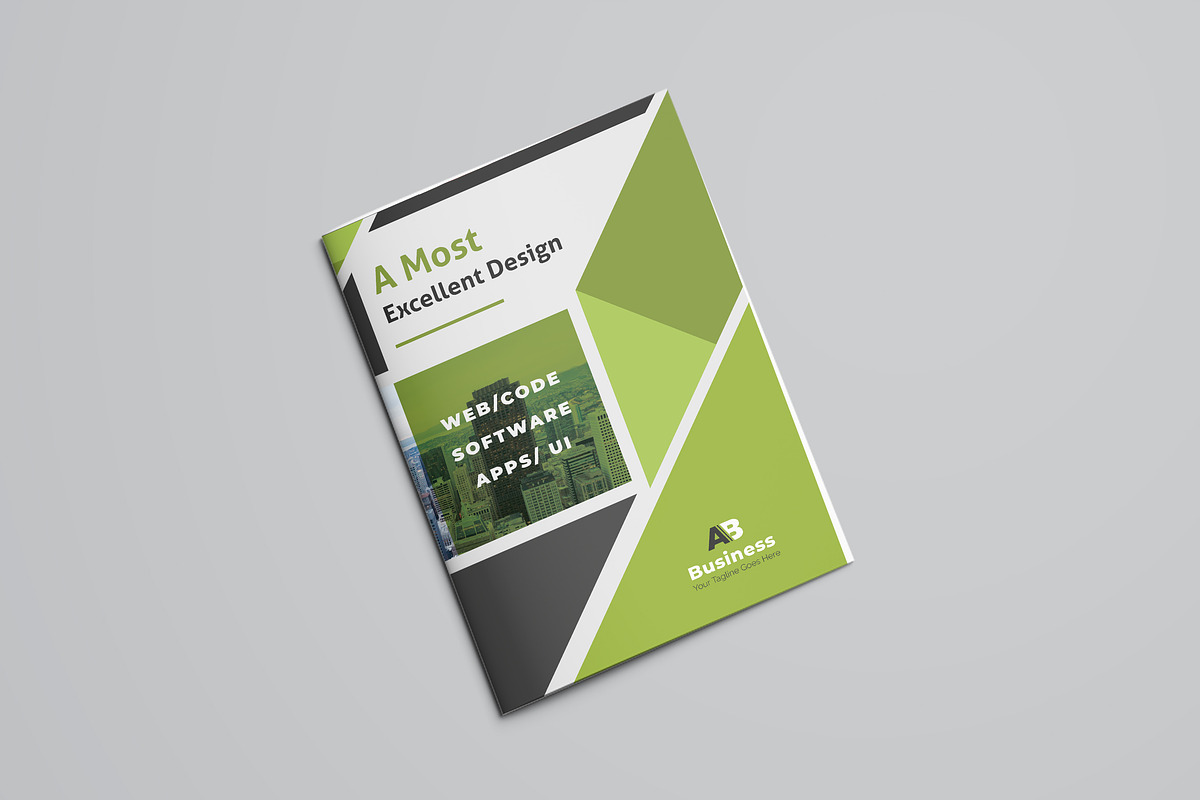 Green Corporate Bifold Brochure in Brochure Templates - product preview 8