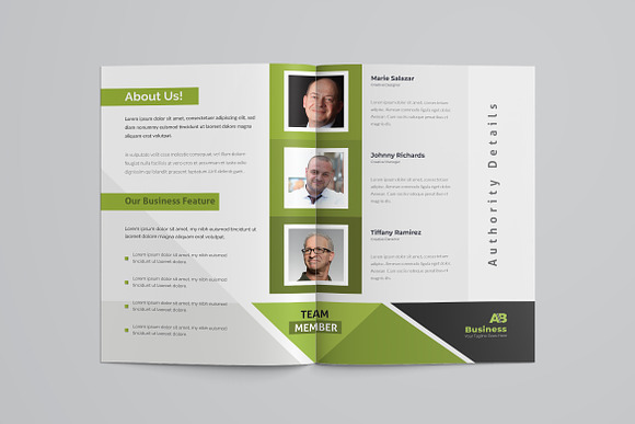 Green Corporate Bifold Brochure in Brochure Templates - product preview 1