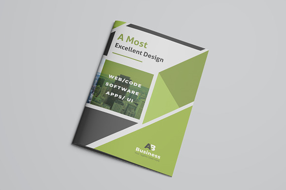 Green Corporate Bifold Brochure in Brochure Templates - product preview 2