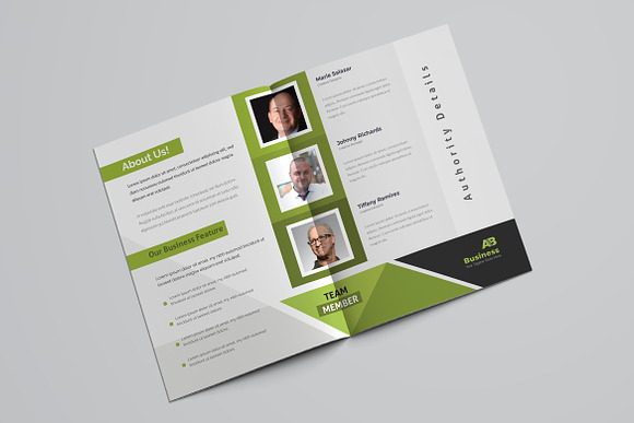 Green Corporate Bifold Brochure in Brochure Templates - product preview 6