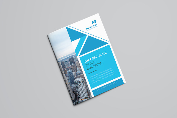 Blue Abstract Bifold Brochure