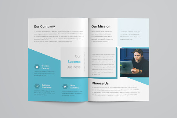 Corporate Blue Bifold Brochure in Brochure Templates - product preview 1