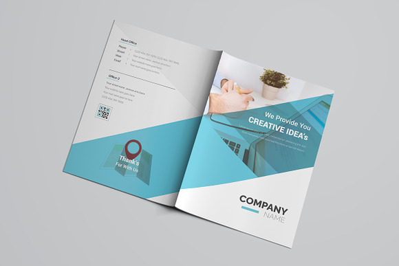 Corporate Blue Bifold Brochure in Brochure Templates - product preview 5