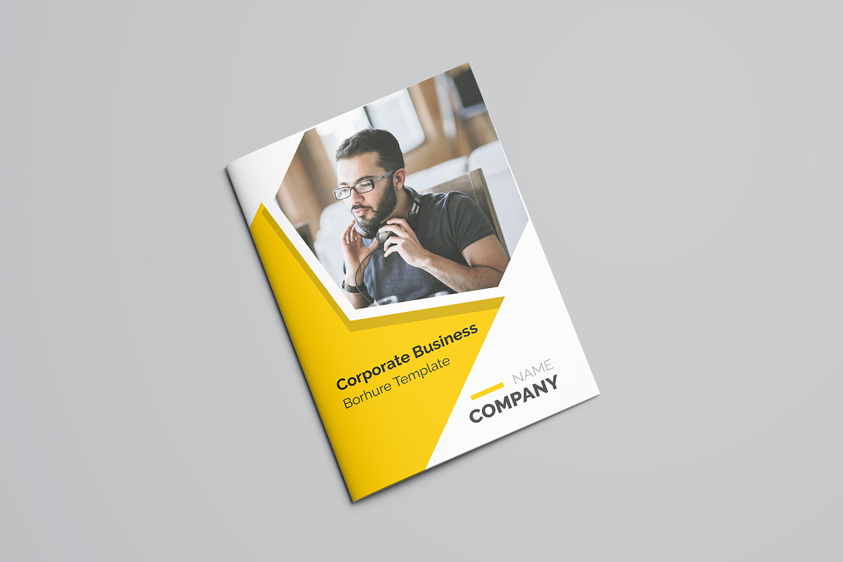 Yellow Business Bifold Brochure in Brochure Templates - product preview 8