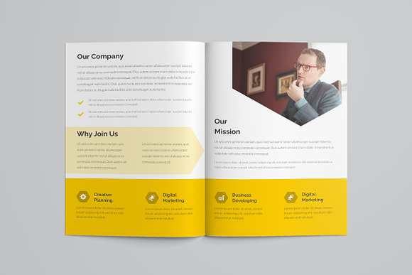 Yellow Business Bifold Brochure in Brochure Templates - product preview 1