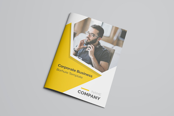 Yellow Business Bifold Brochure in Brochure Templates - product preview 2