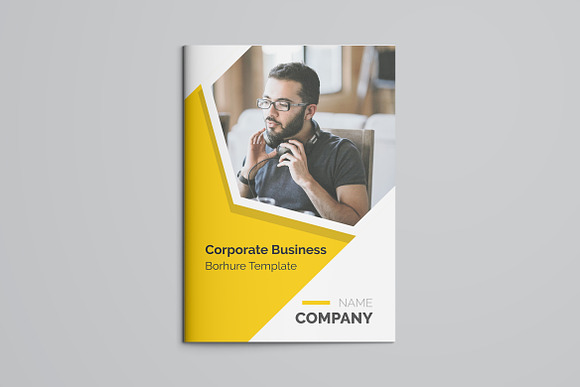 Yellow Business Bifold Brochure in Brochure Templates - product preview 3