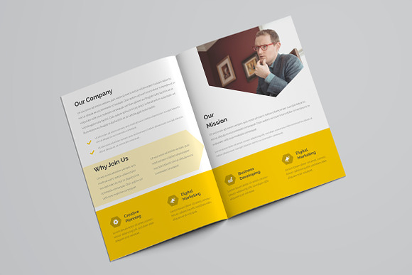 Yellow Business Bifold Brochure in Brochure Templates - product preview 6