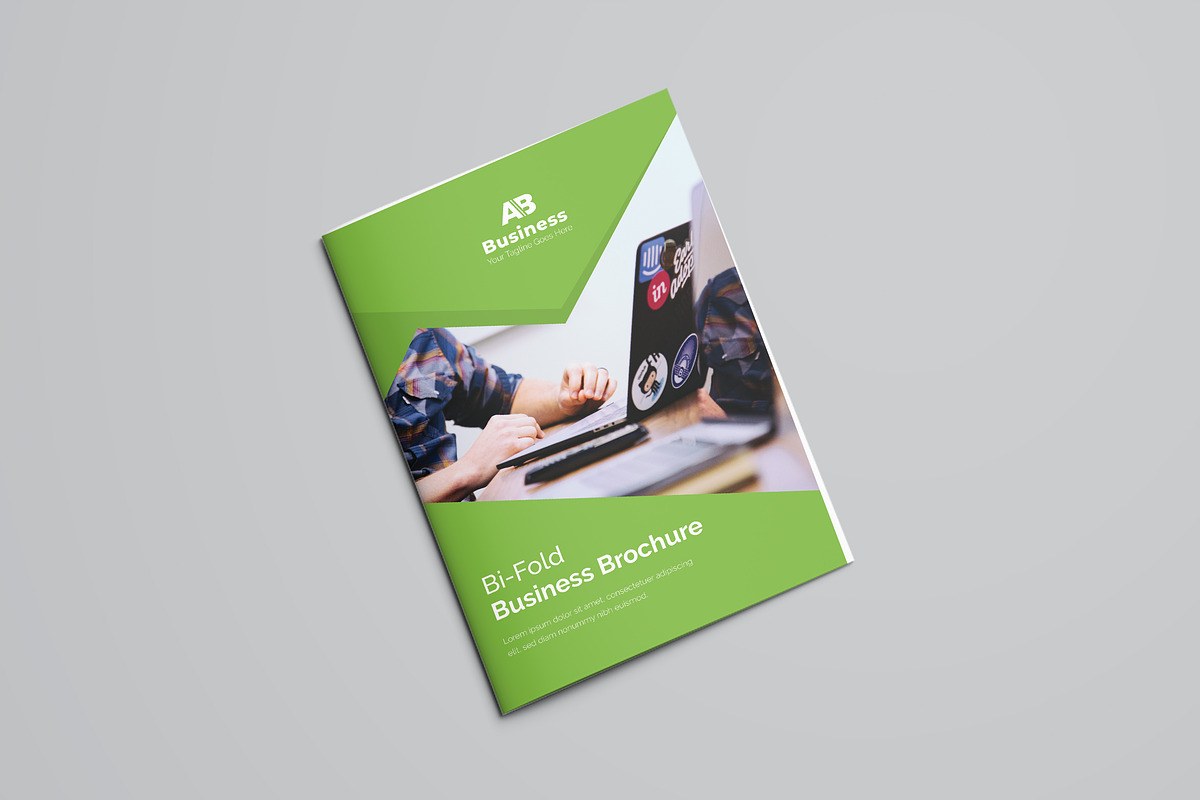 Green Bifold Brochure in Brochure Templates - product preview 8