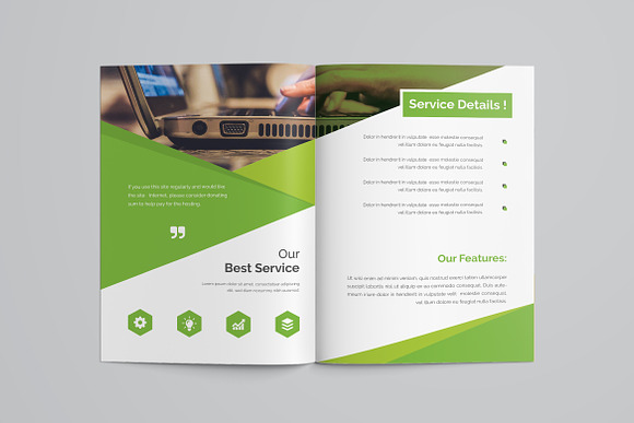 Green Bifold Brochure in Brochure Templates - product preview 1