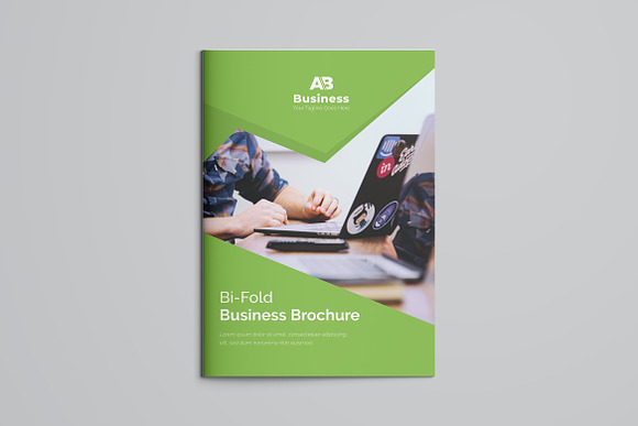 Green Bifold Brochure in Brochure Templates - product preview 3