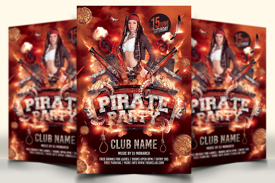 Pirate Party Flyer in Flyer Templates - product preview 8