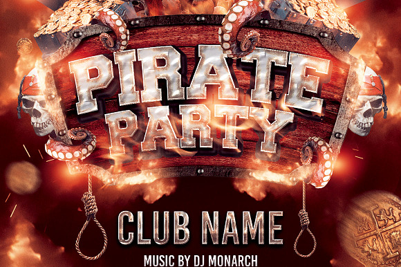 Pirate Party Flyer in Flyer Templates - product preview 2