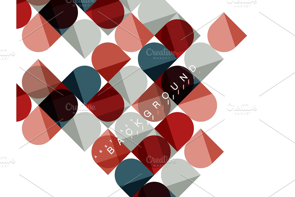Round square geometric shapes on white, tile mosaic abstract background in Illustrations - product preview 8