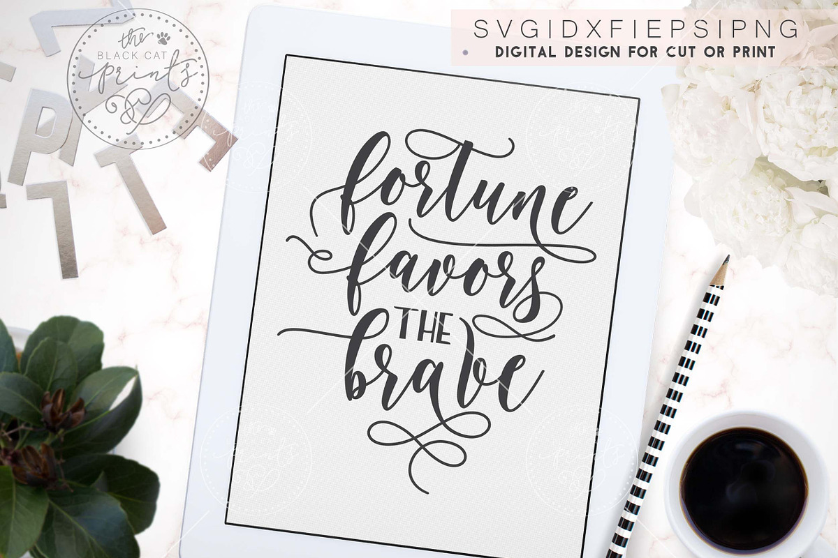 Fortune favors the brave SVG DXF EPS in Illustrations - product preview 8
