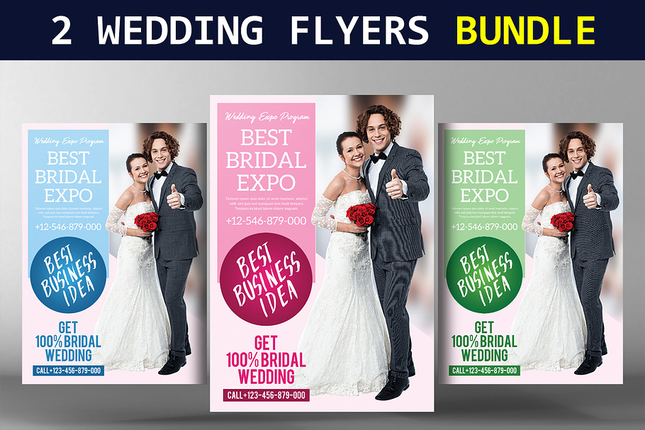 2 Wedding Flyers Bundle