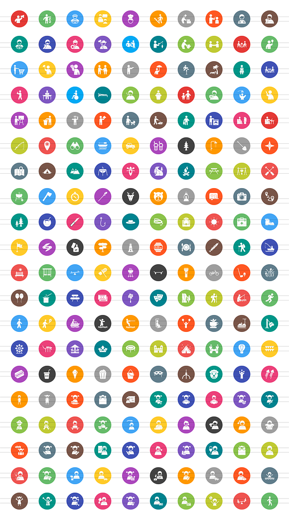 200 Activities Filled Round Icons in Graphics - product preview 1