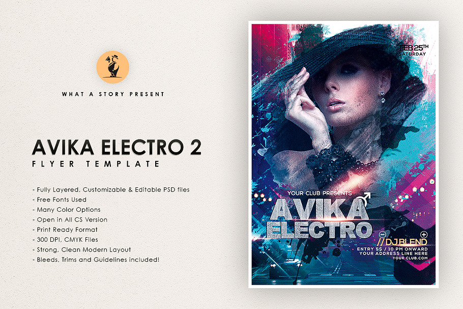 Avika Electro 2 in Flyer Templates - product preview 8