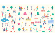 People Park Icons Collection Vector Illustration