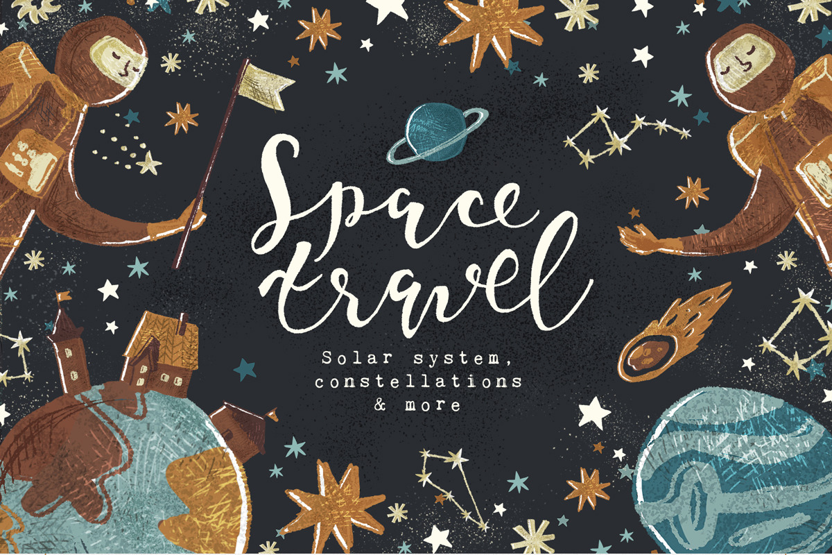 Space Travel Collection in Illustrations - product preview 8
