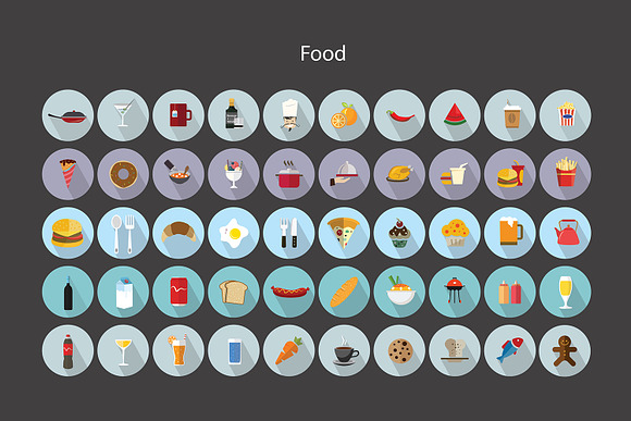 Flat Icons Food Set in Food Icons - product preview 9