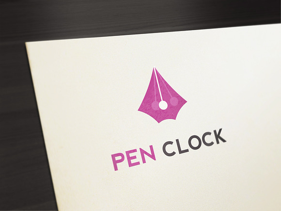 Pen Clock Logo Template in Logo Templates - product preview 2