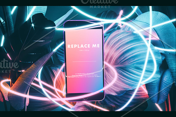 Neon Iphone Mockups Bundle in Mobile & Web Mockups - product preview 8