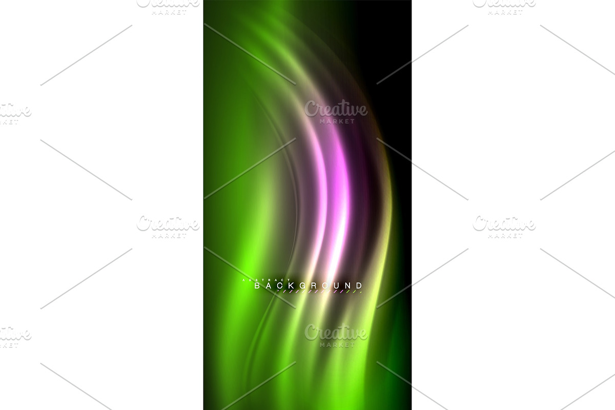 Neon glowing wave, magic energy and light motion background in Illustrations - product preview 8