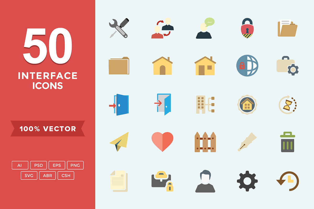 Flat Icons Interface Set in Graphics - product preview 8