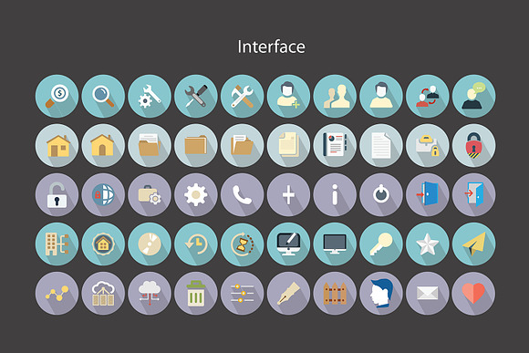 Flat Icons Interface Set in Graphics - product preview 4