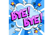 Bye word comic book pop art vector illustration