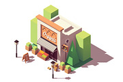 Isometric fruits and vegetables shop
