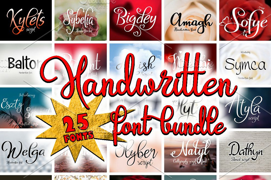 Handwritten font bundle in Fonts - product preview 8