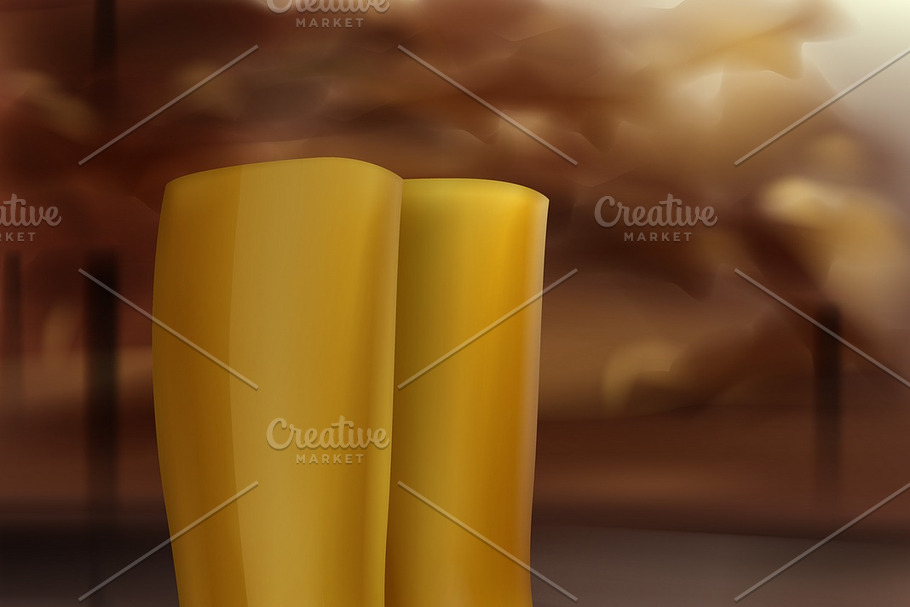 Yellow rubber boots in Illustrations - product preview 8