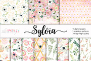 Sylvia. Floral digital paper pack